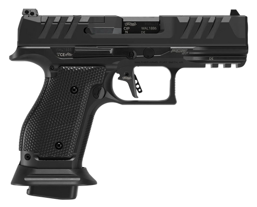 Walther PDP 9mm, 4" Barrel, Black, Optic Ready-Serrated, Picatinny, Textured Grip, 10rd